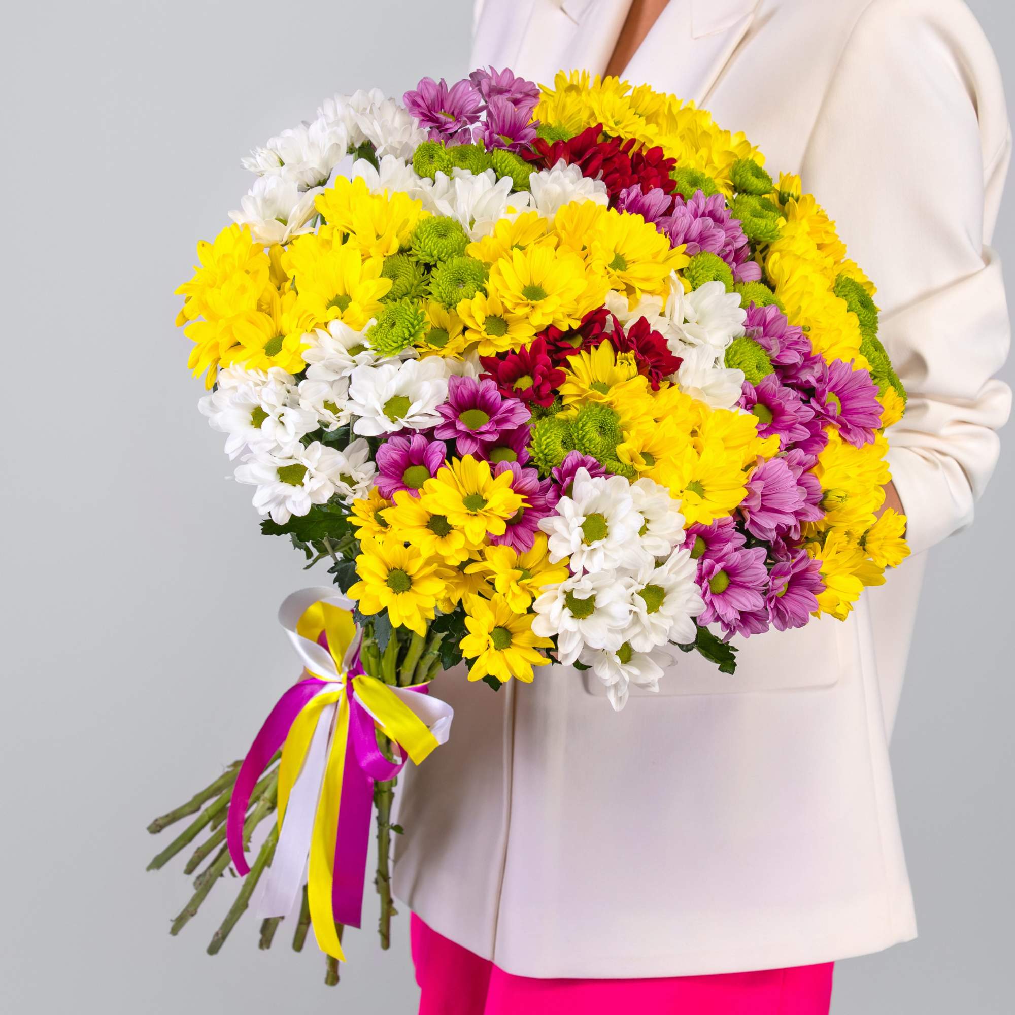 95 Кустовых Хризантем Ромашка Микс